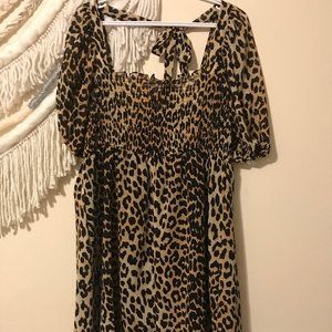 Puff Sleeve Leopard Dress